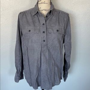 Universal Thread Gray Utility Button Front Shirt XS Cotton Lyocell
